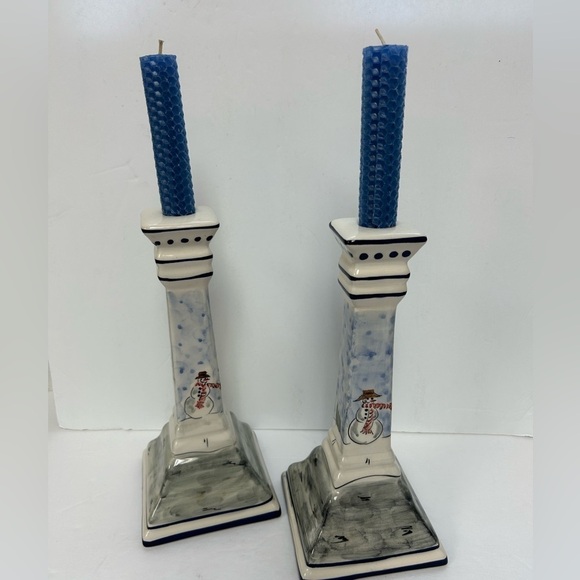 Vintage RCCL Portugal Tapered Hand Painted Candle Holders - Picture 6 of 8